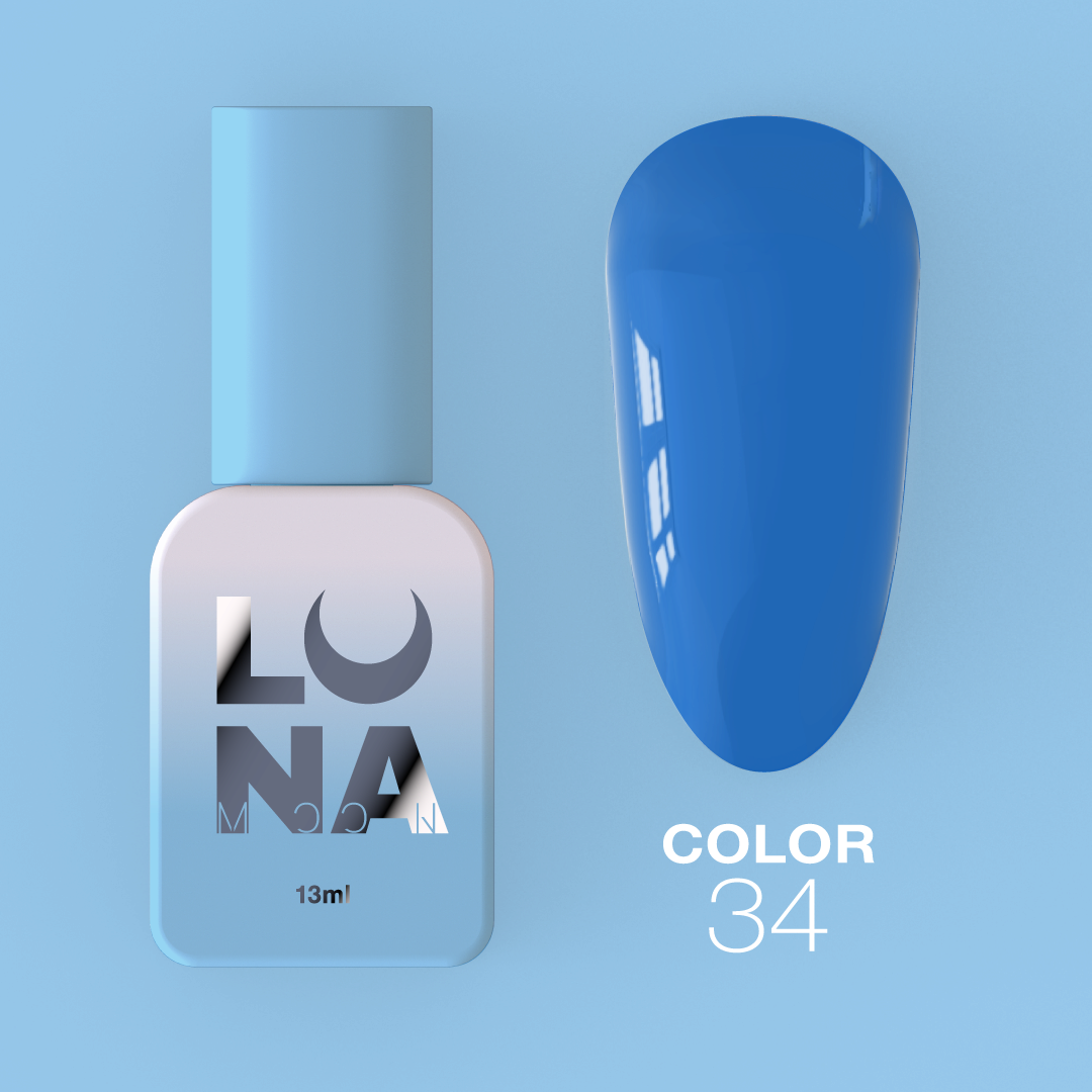 Гель-лак LunaMoon Color No. 34 светло-голубой, 13 мл