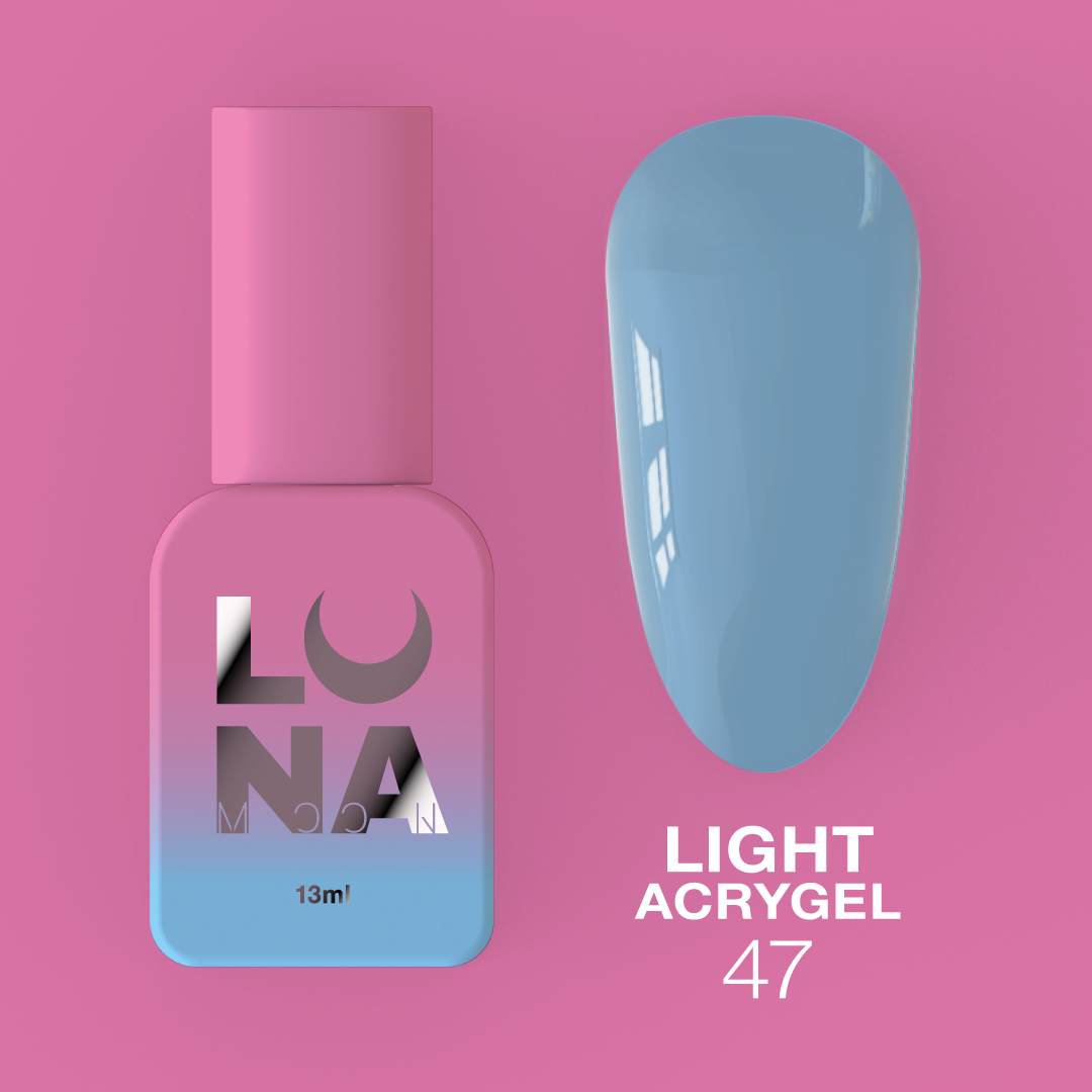 Жидкий гель LunaMoon Light Acrygel № 47 бледно-голубой, 13 мл