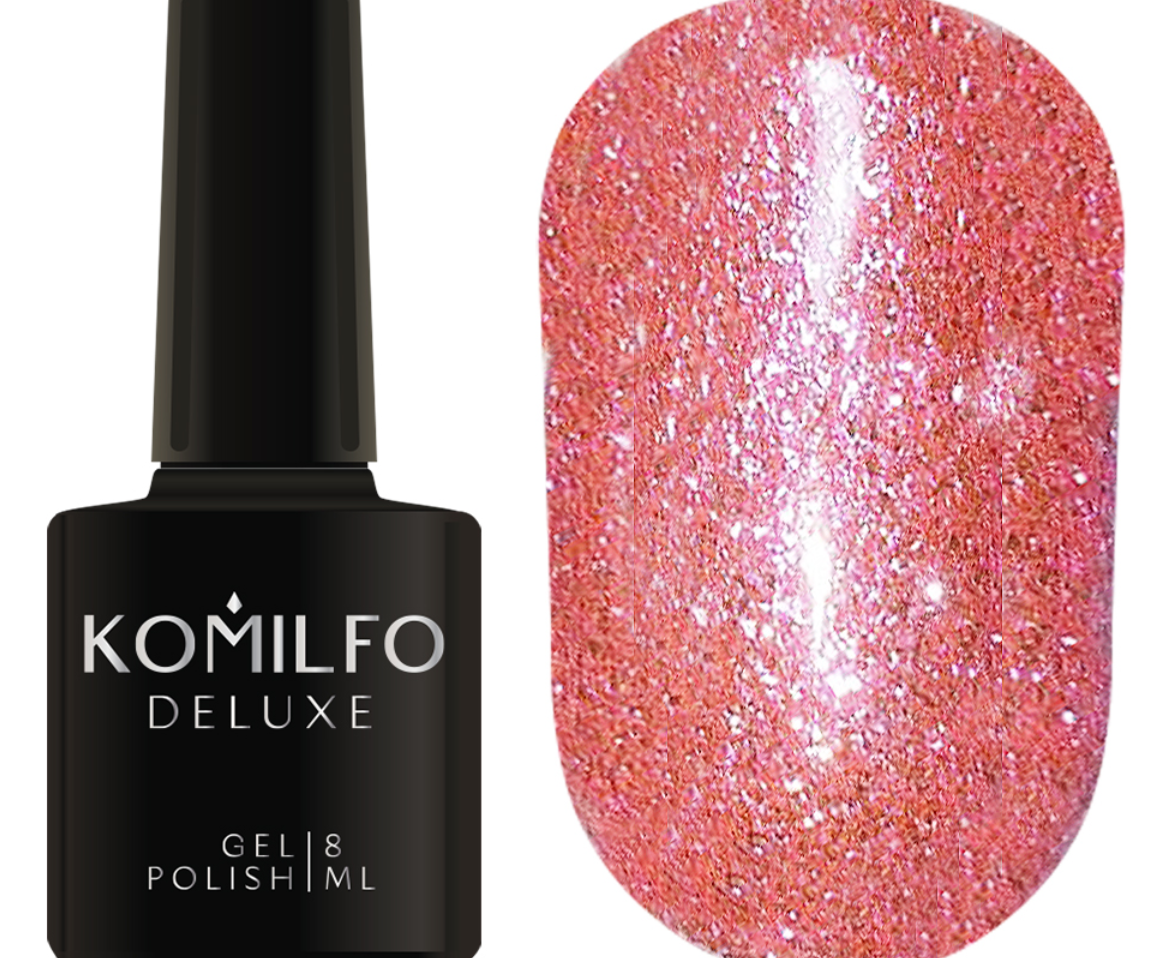 KOMILFO LIQUID GLAM GEL LGG011 (ЯРКО-РОЗОВЫЙ), 8 МЛ (гель-лак)