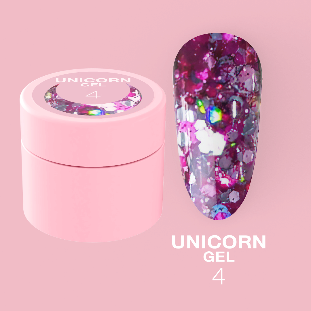 Глиттер-гель LunaMoon Unicorn Glitter Gel No. 4, 5 мл