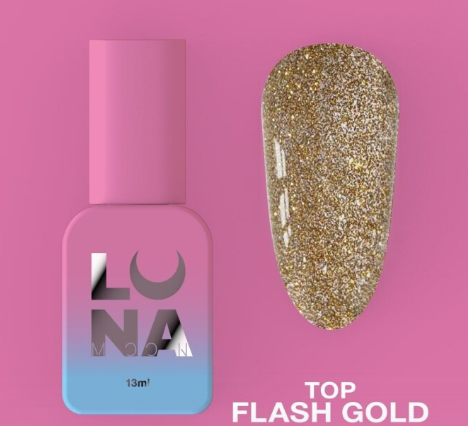 Топ для гель-лака Top Flash Gold 13ml (топ для ногтей)