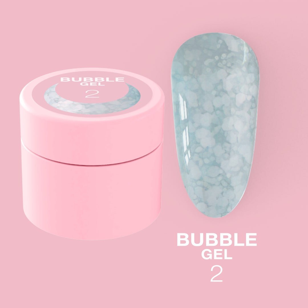 Гель-блестки Lunamoon Bubble Gel No. 2 для дизайна, 5 мл