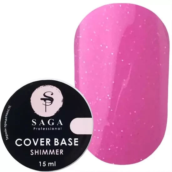 База с шиммером Saga Professional Shimmer No. 5 ярко-розовый 15 мл