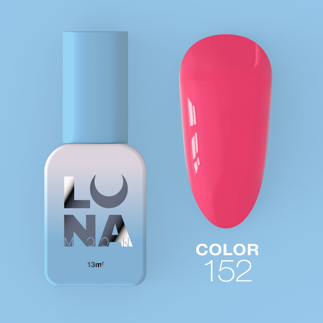 Гель-лак LunaMoon Color No. 152 неоновый яркий холодный розовый, 13 мл