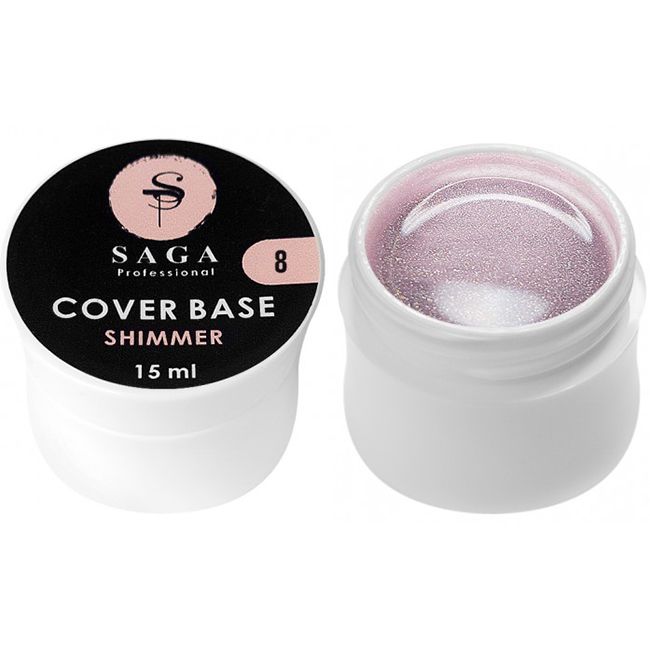 База с шиммером Saga Professional Shimmer #8 пыльная роза, 15 мл