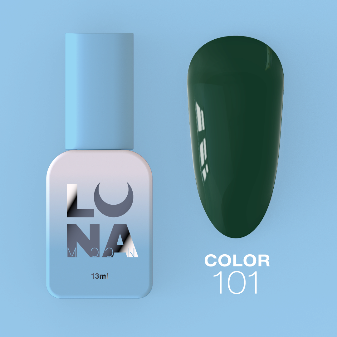 Гель-лак LunaMoon Color No. 101 насыщенный зеленый 13 мл