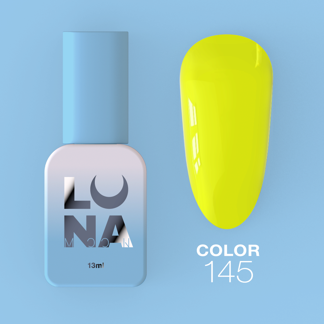 Гель-лак LunaMoon Color No. 145 неоновый зелено-желтый, 13 мл