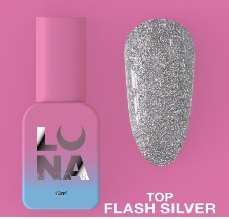 Топ для гель-лака Top Flash Silver 13 мл