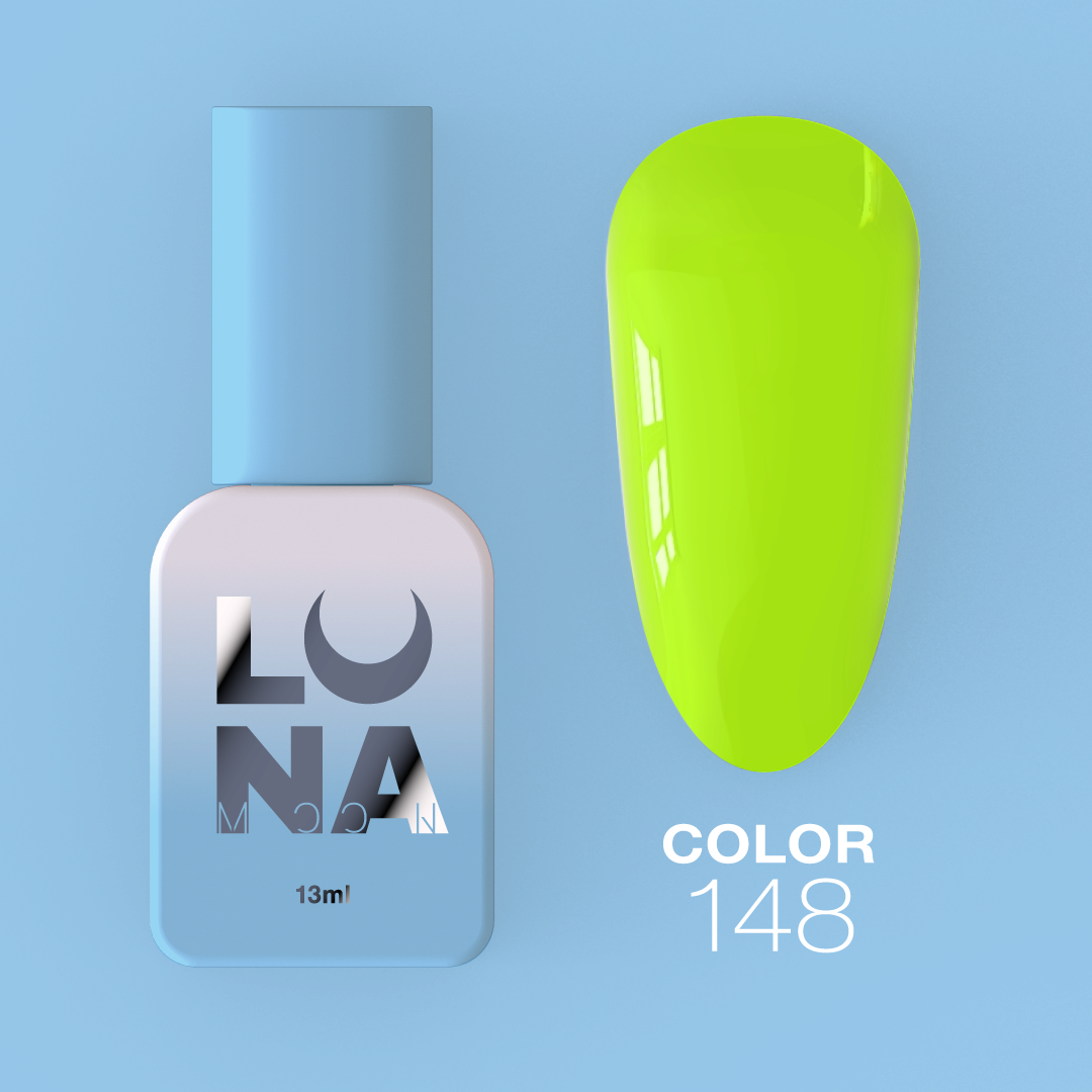 Гель-лак LunaMoon Color No. 148 светло-неоново-ярко-зеленый, 13 мл