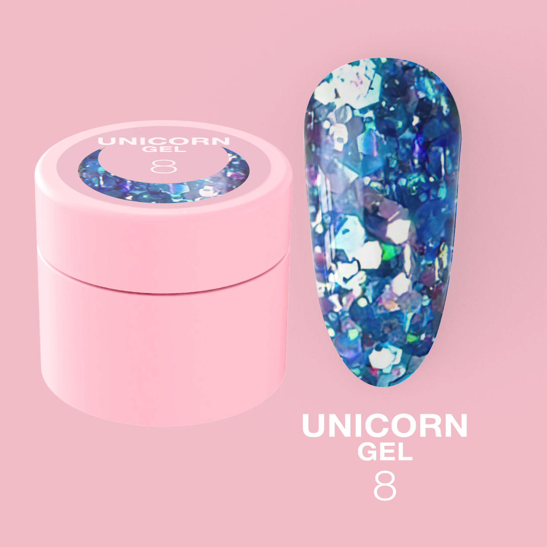 Глиттер-гель LunaMoon Unicorn Glitter Gel № 8, 5 мл