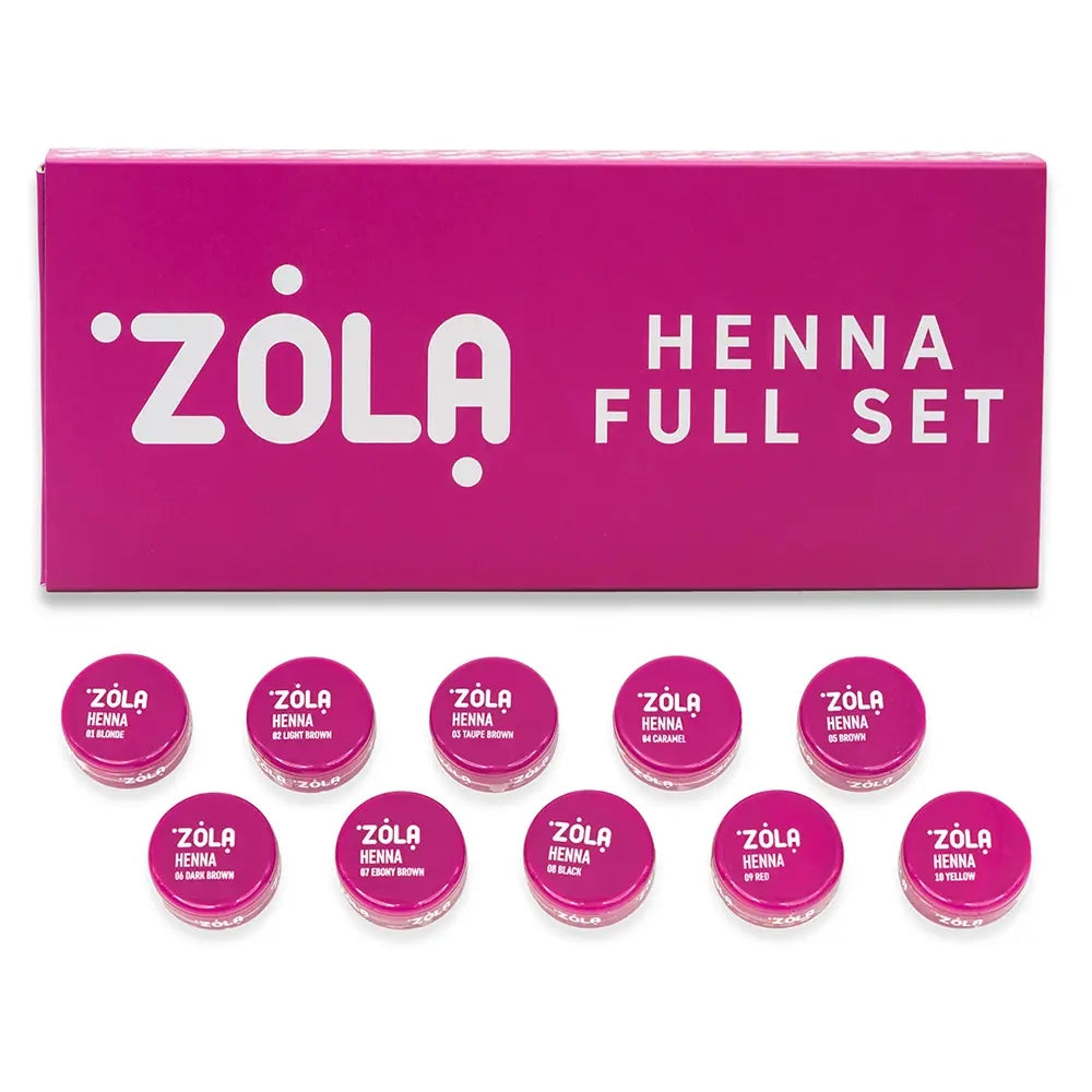 Хна для бровей ZOLA professional box Henna Full Set 10 шт по 2,5 г