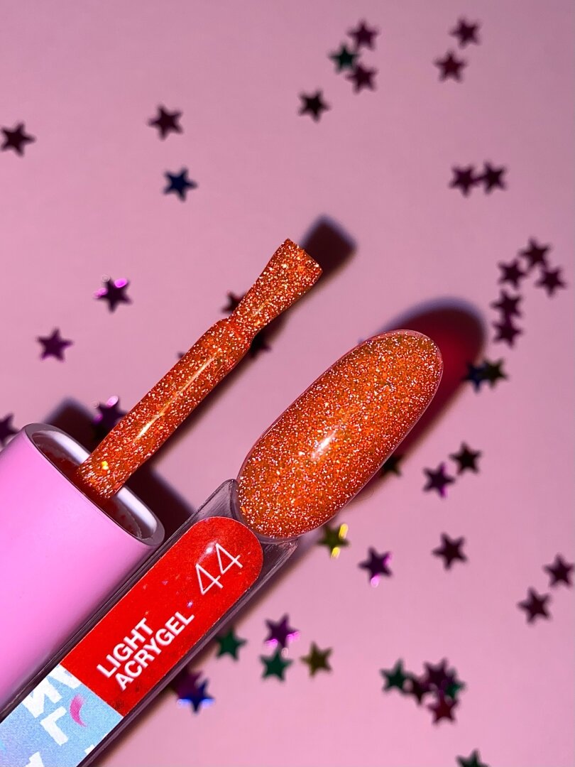 Жидкий гель LunaMoon Light Acrygel № 44 оранжевый светоотражающий, 13 мл
