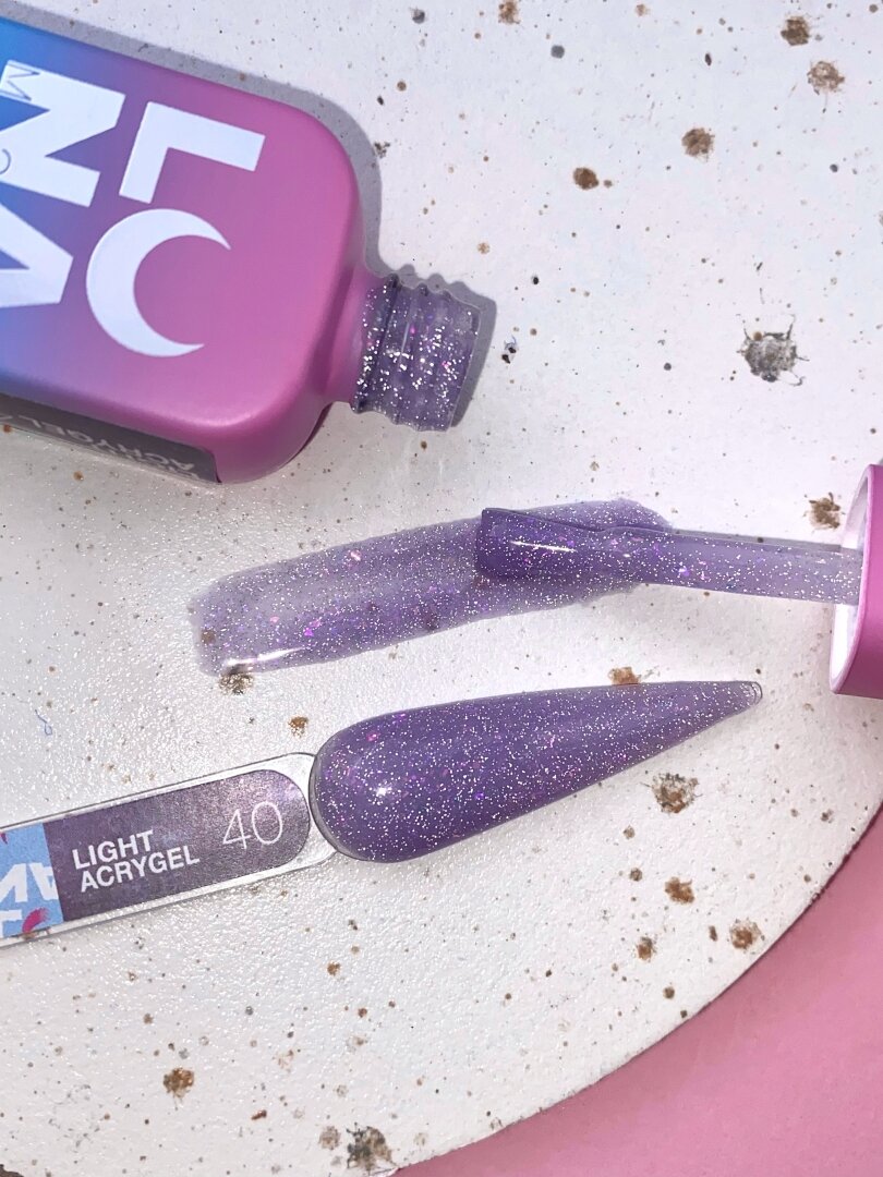 Жидкий гель LunaMoon Light Acrygel № 40 фиолетовый светоотражающий, 13 мл