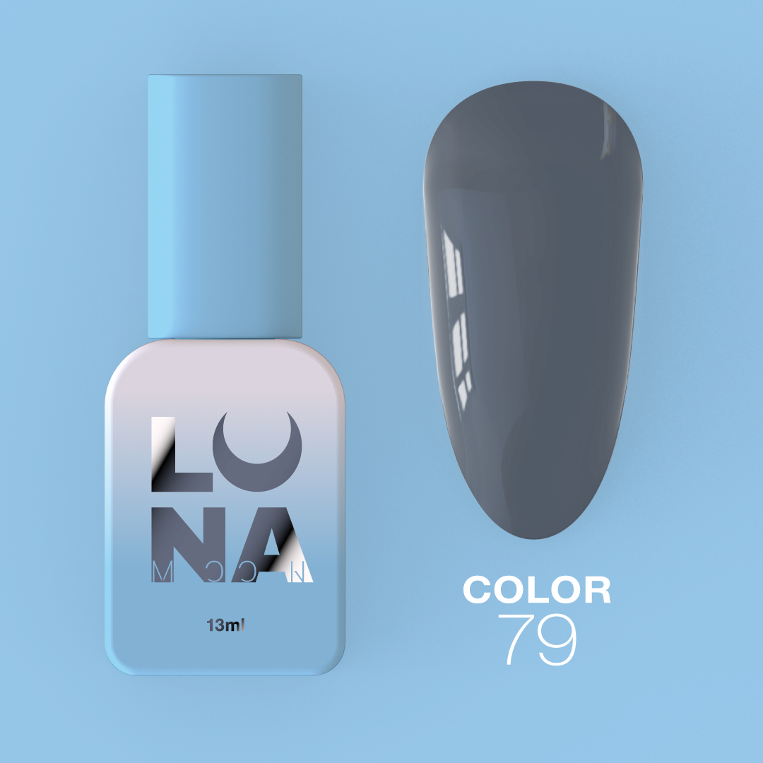 Гель-лак LunaMoon Color No. 79 темно-серый, 13 мл