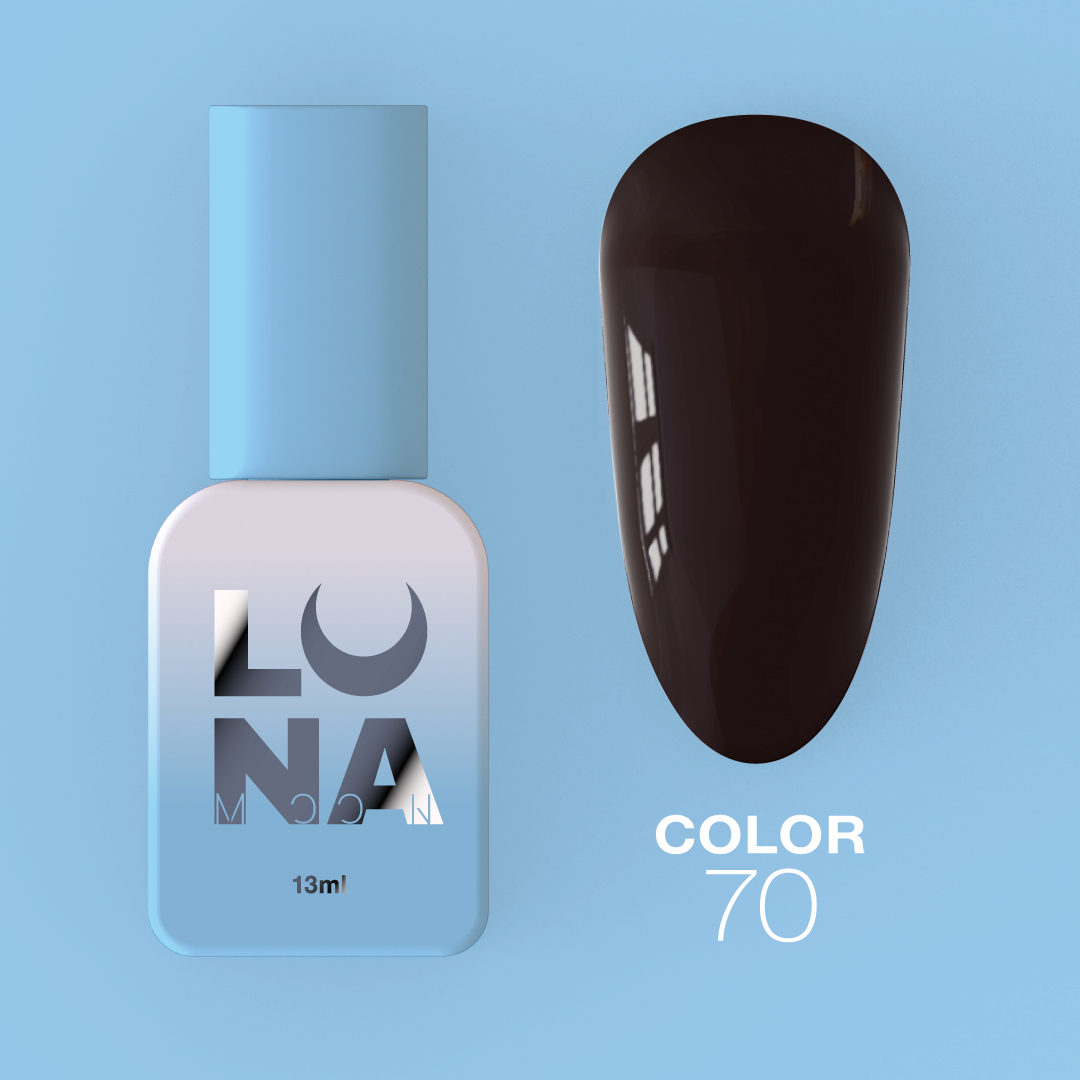 Гель-лак LunaMoon Color No. 70 черный, 13 мл