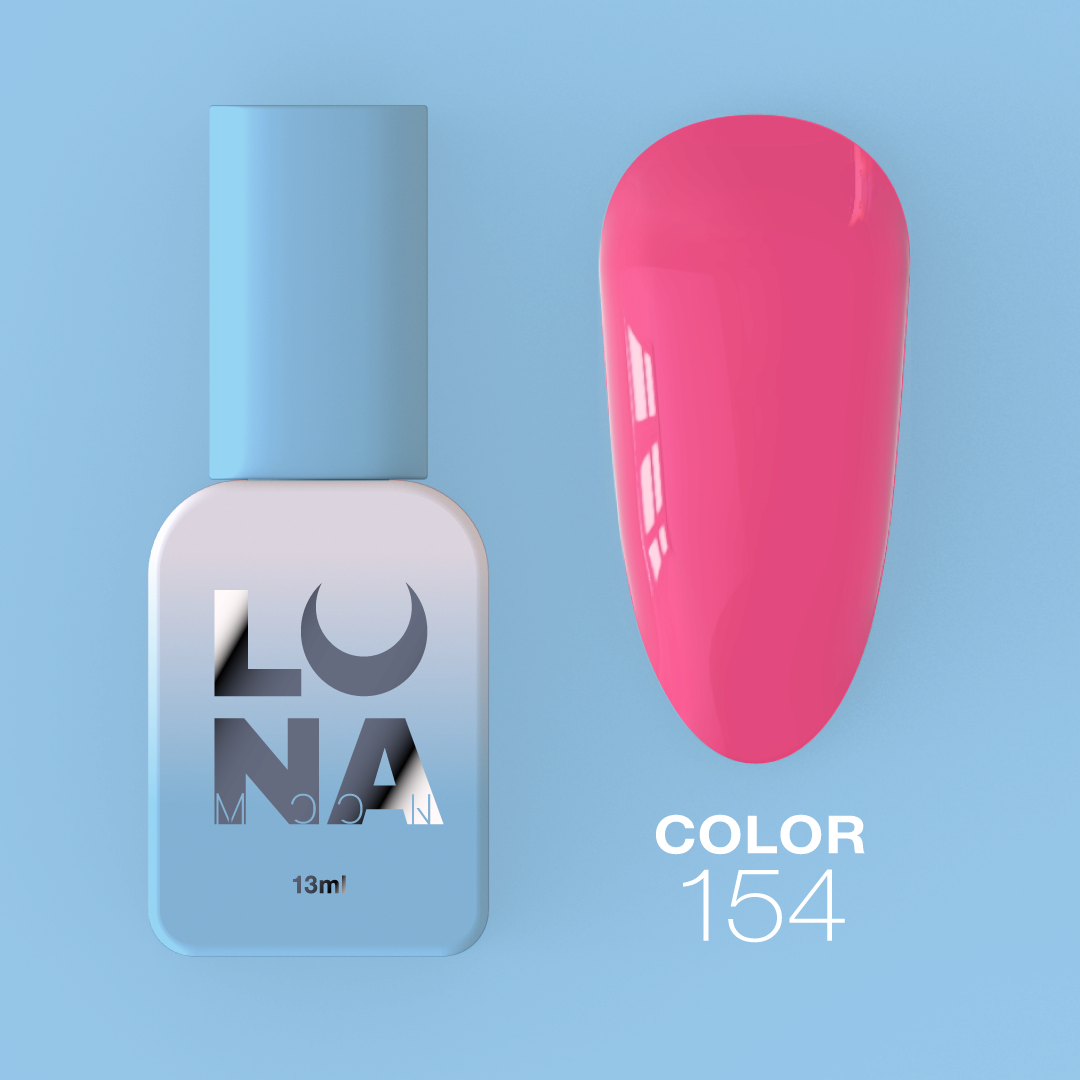 Гель-лак LunaMoon Color No. 154 неоново-ярко-розовый, 13 мл