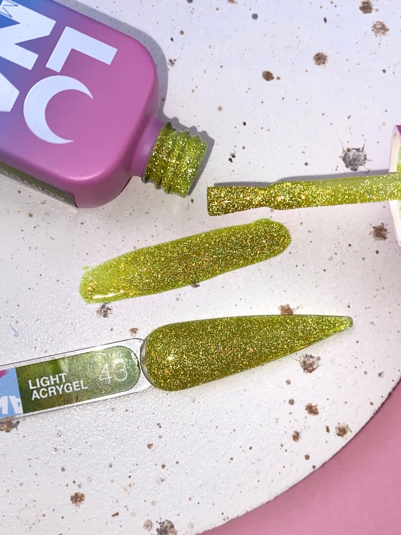 Жидкий гель LunaMoon Light Acrygel № 43 желтый светоотражающий, 13 мл