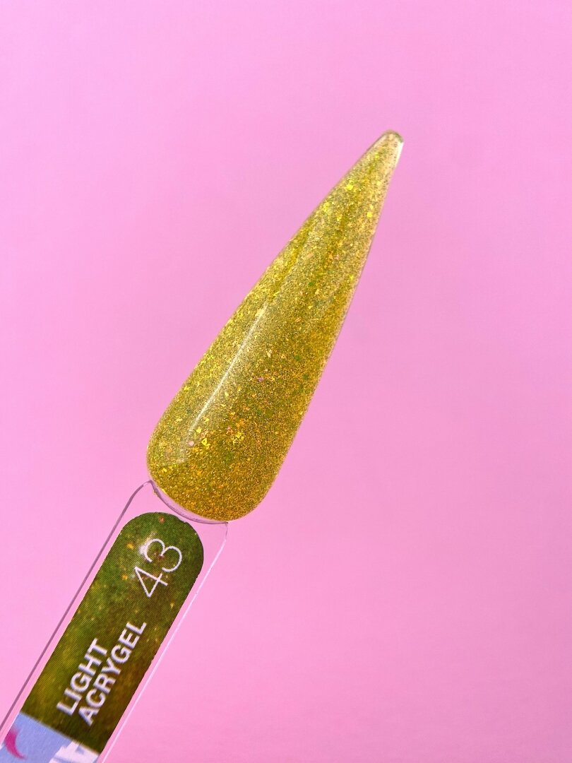 Жидкий гель LunaMoon Light Acrygel № 43 желтый светоотражающий, 13 мл