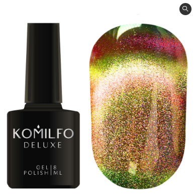 ГЕЛЬ-ЛАК KOMILFO 9D КОШАЧИЙ ГЛАЗ 002 (СВЕТЛО-ЗЕЛЕНЫЙ-ЗОЛОТОЙ, МАГНИТНЫЙ), 8 М (гель-лак)