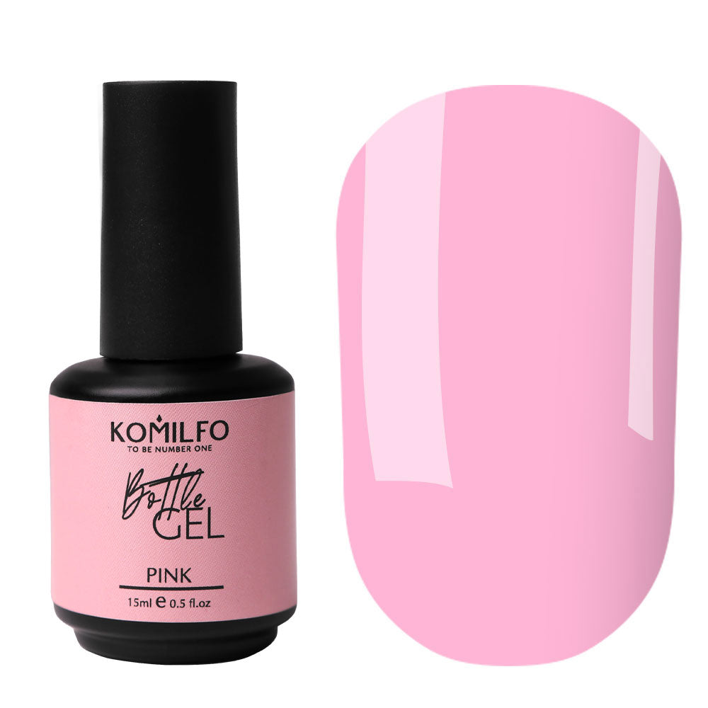 Флакон KOMILFO GEL розовый, 15 мл, с кисточкой
