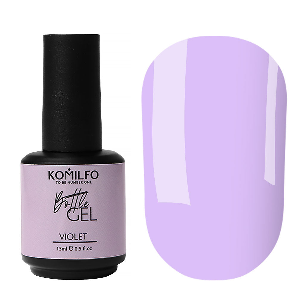 Флакон KOMILFO GEL фиолетовый с кисточкой, 15 мл