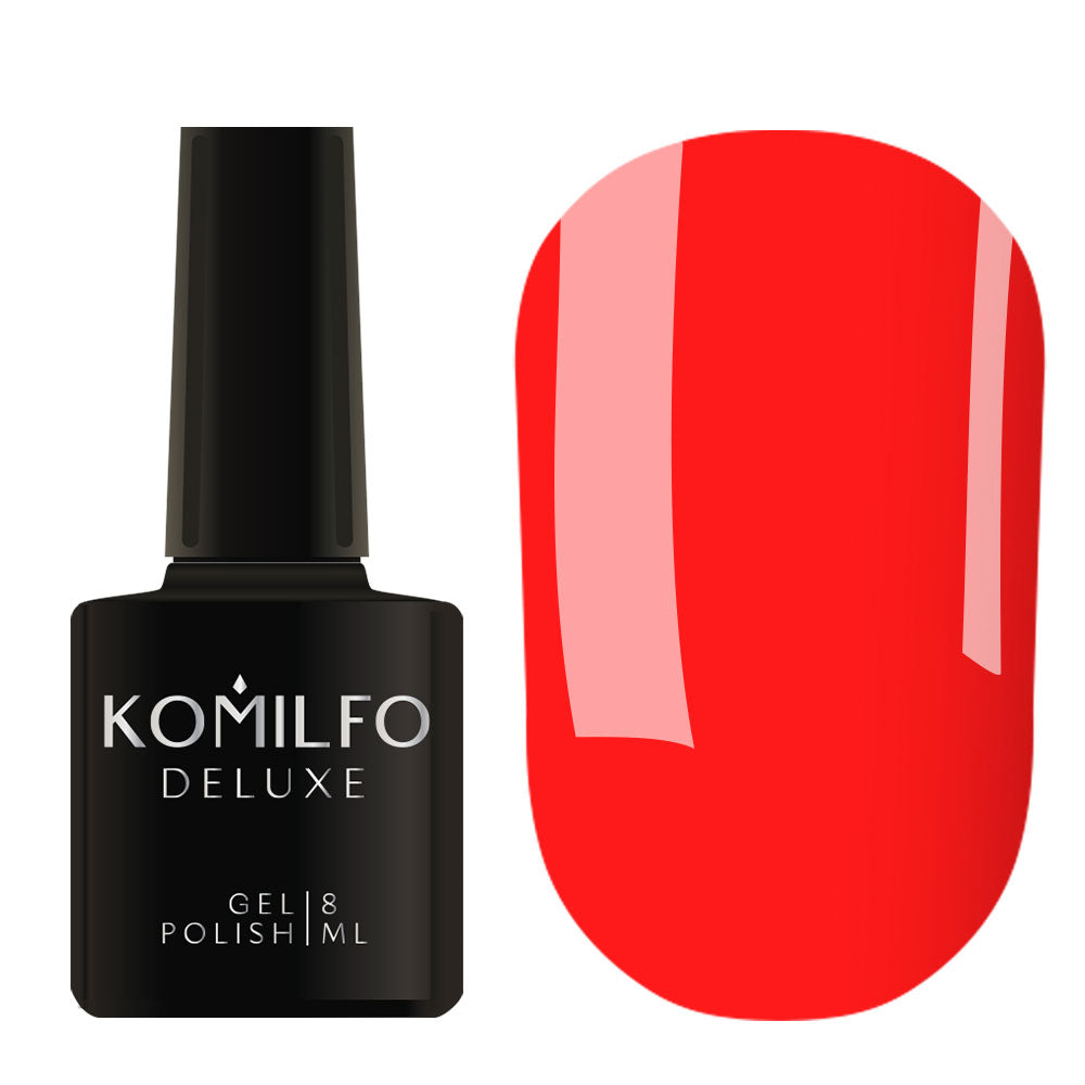 Гель-лак Komilfo Deluxe Series №N004 (Ярко-оранжевый, неоновый), 8 мл