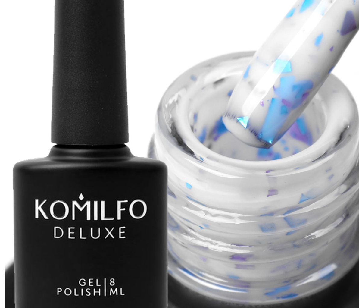 KOMILFO POTAL BASE P012 (БЕЛЫЙ С ПОТАЛИ РАЗНЫХ ЦВЕТОВ), 8 МЛ