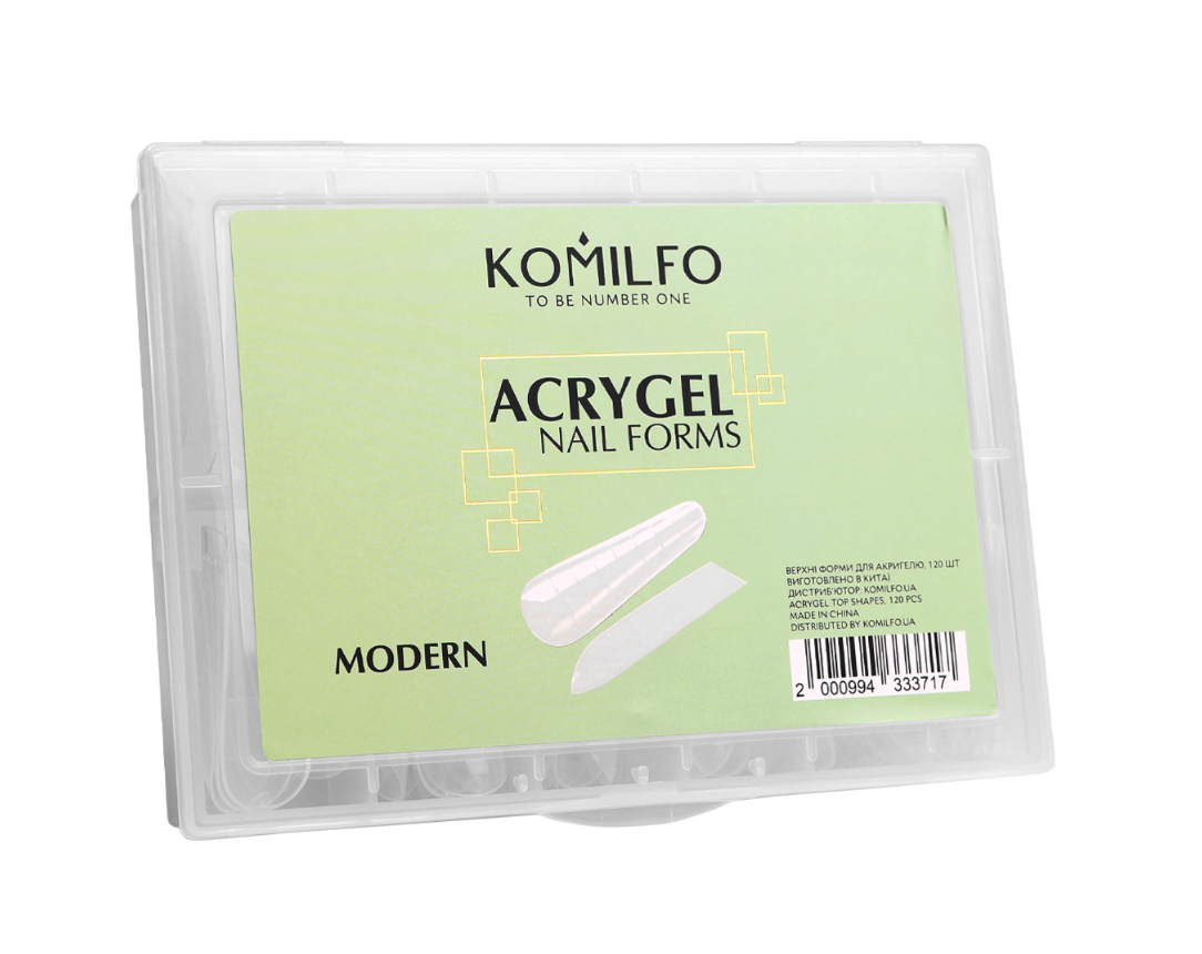 Формы для наращивания ногтей Komilfo Acry Gel Top, Modern - Верхние формы для наращивания, Modern Mindle, 120 шт.