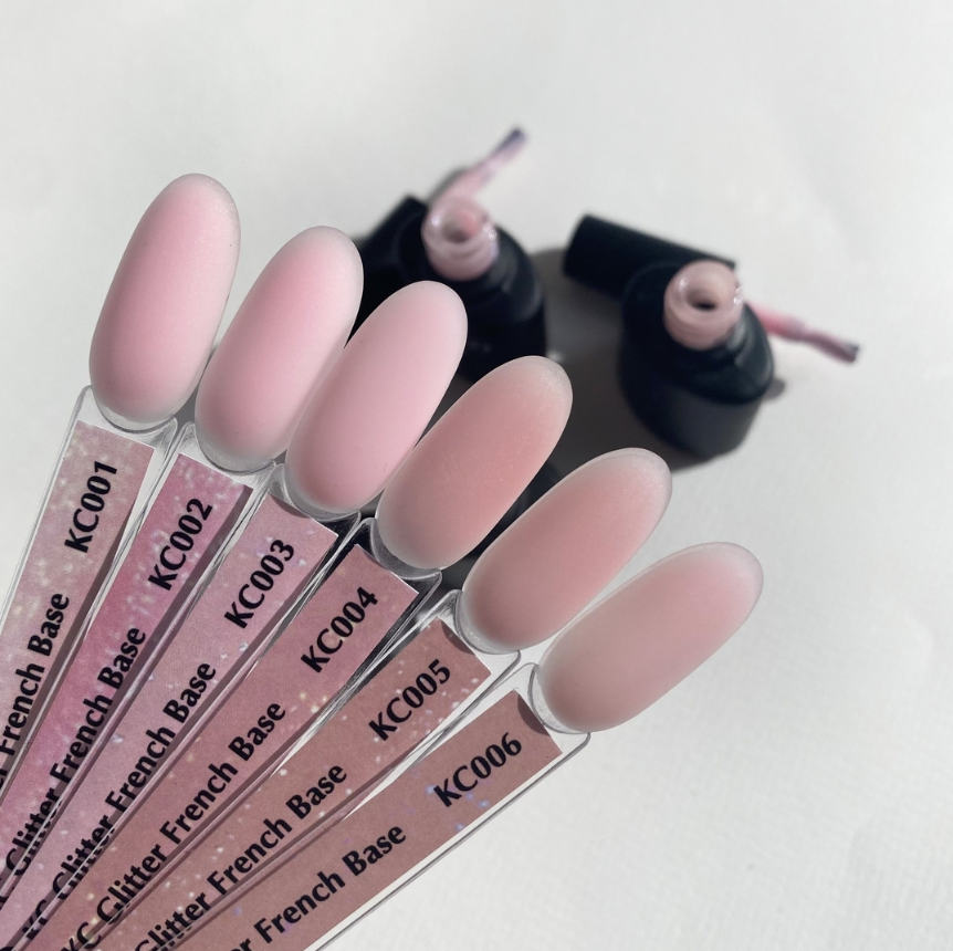 Komilfo KC Glitter Rubber French Base KC002, 15 мл (база для ногтей)