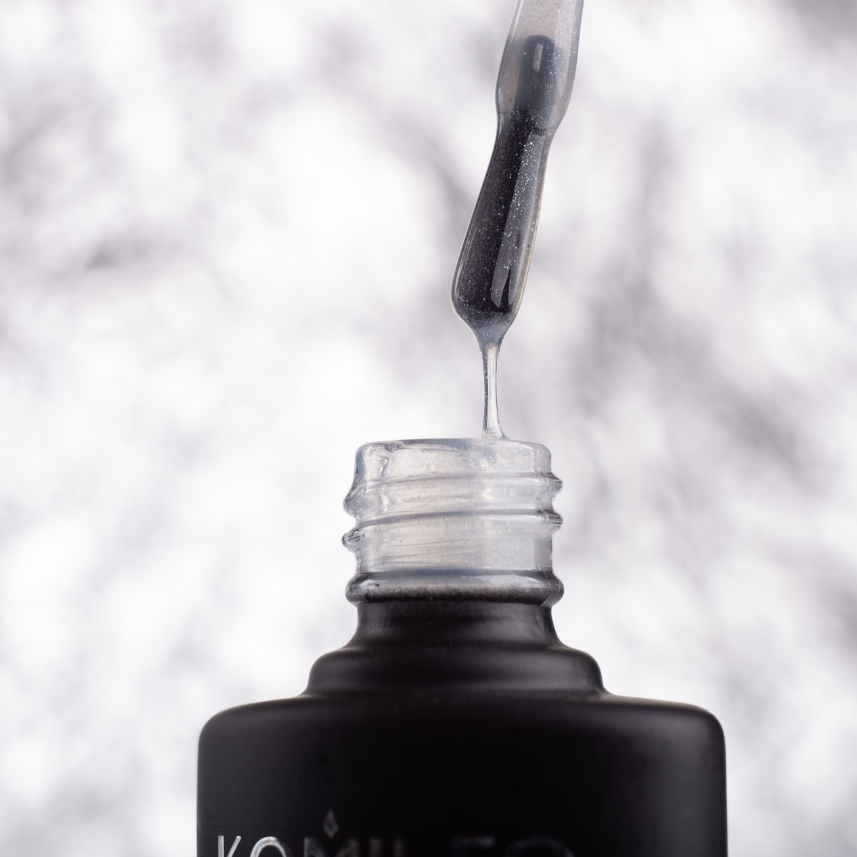 Komilfo No Wipe Glitter Top - топ для гель-лака с блестками без ЛШ, 15 мл (топ для ногтей)