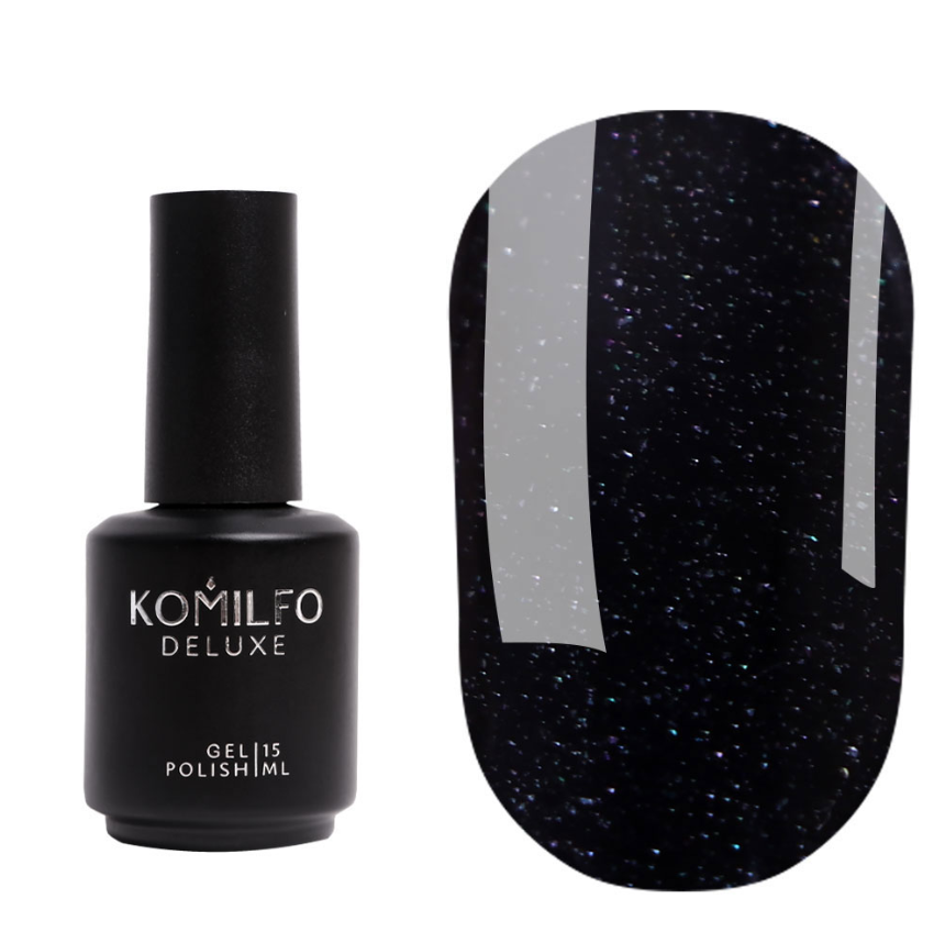 Komilfo No Wipe Glitter Top - топ для гель-лака с блестками без ЛШ, 15 мл (топ для ногтей)
