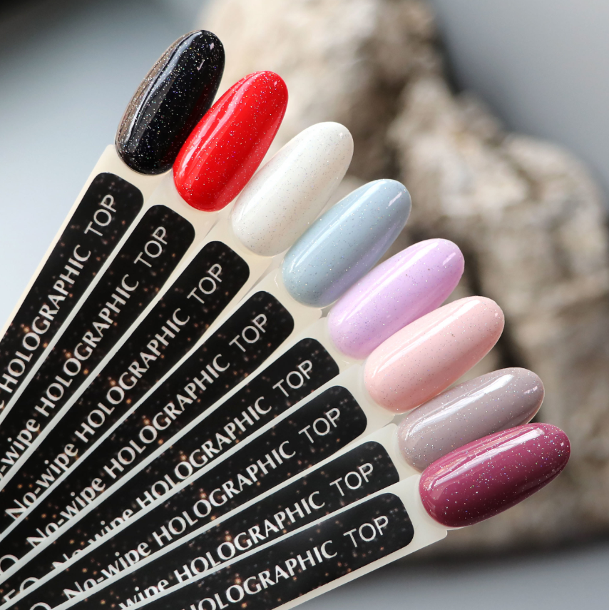 Komilfo No Wipe Holographic Top, 8 ml (верхний слой для ногтей)