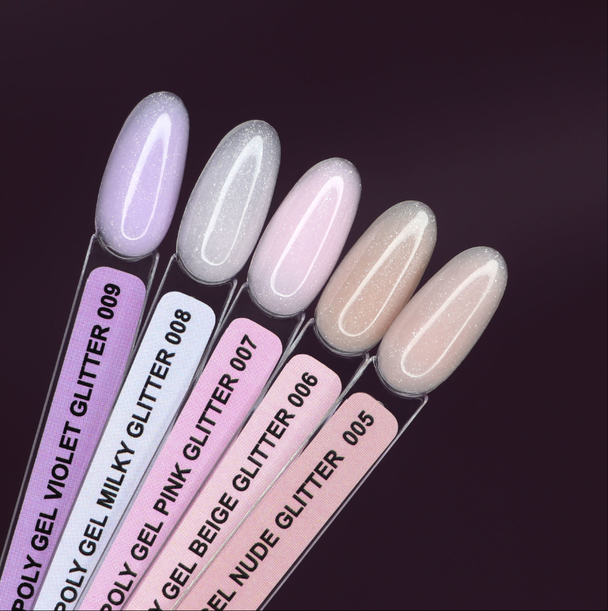 Komilfo PolyGel 006 Beige Glitter, 15 мл (с шиммером) (гель для ногтей)