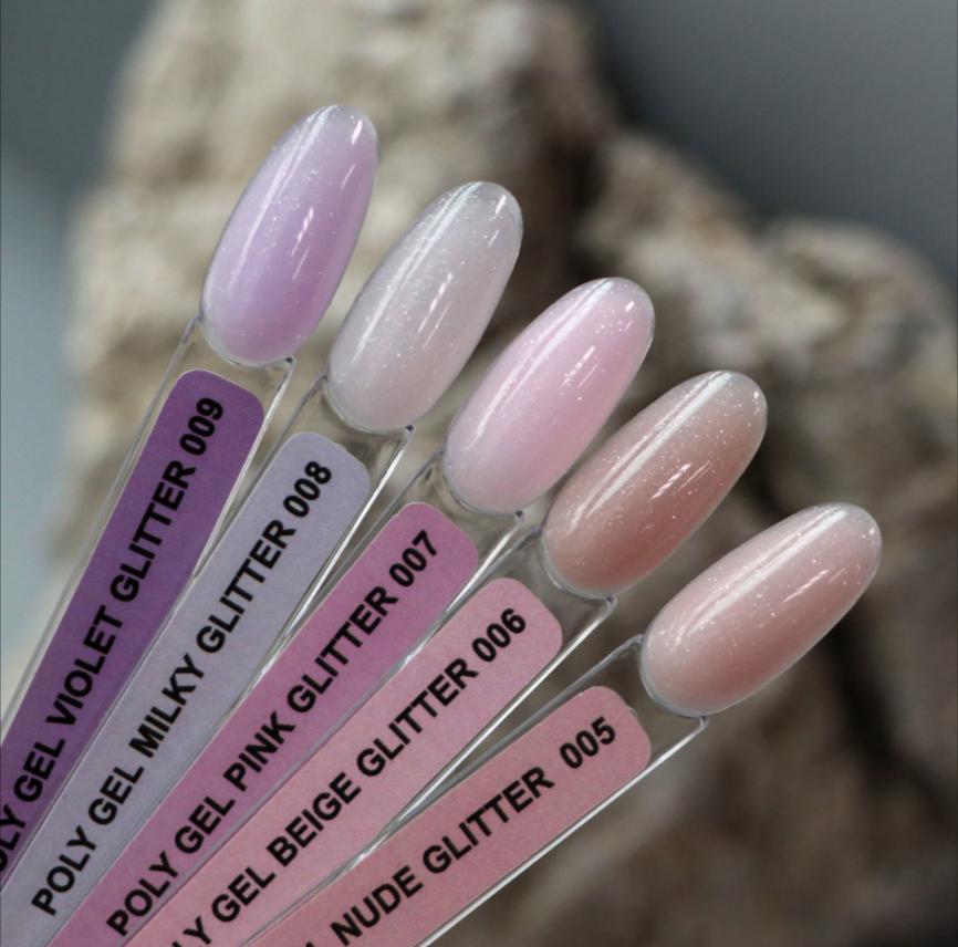 Komilfo PolyGel 009 Violet Glitter, 15 мл (с шиммером)