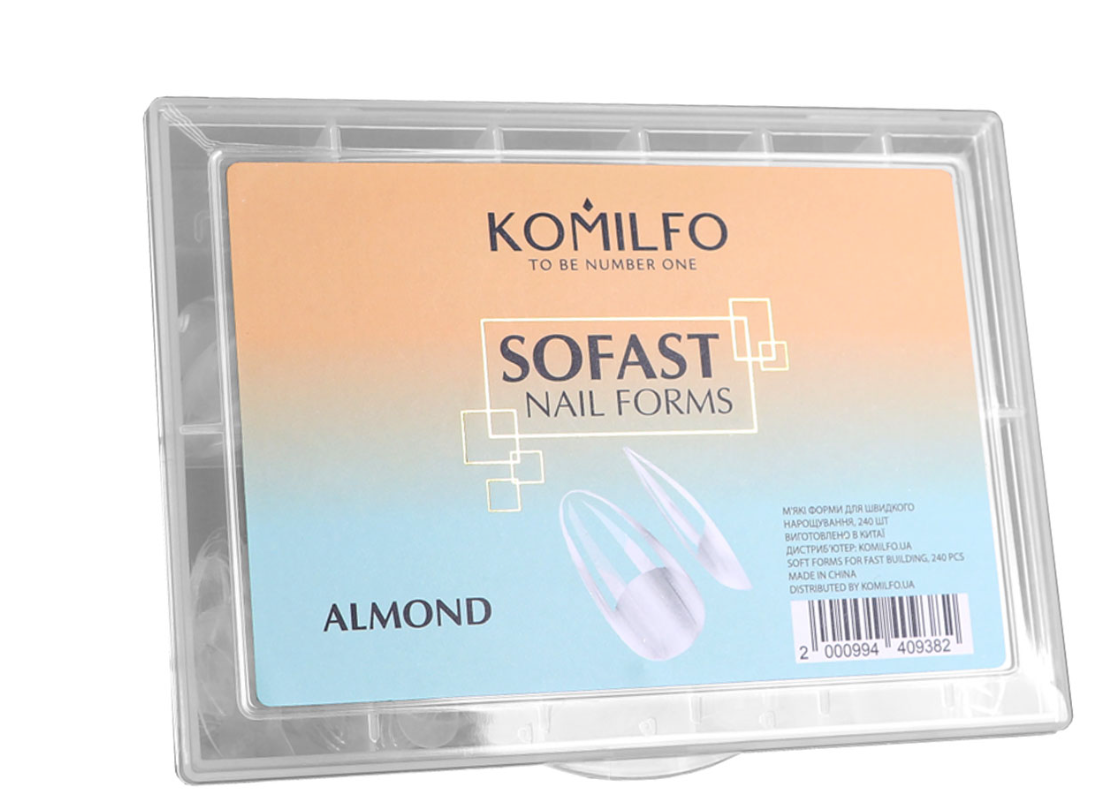 Формы для наращивания ногтей KOMILFO SOFAST, миндаль, 240 шт.
