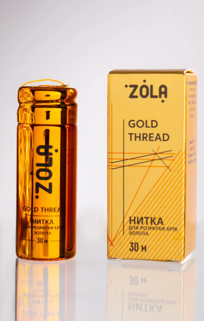 Нитка для маркировки бровей ZOLA 30 м (2 цвета) (Золото)